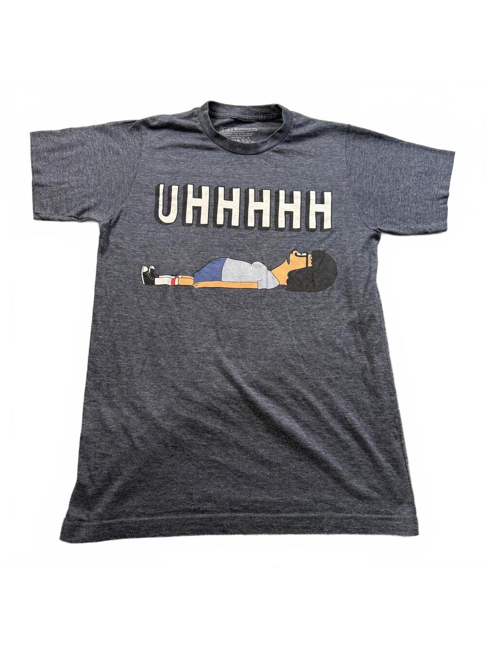 Bob’s Burgers Tina Belcher Lying Down "UHHHHH" Graphic T-Shirt Charcoal Small
